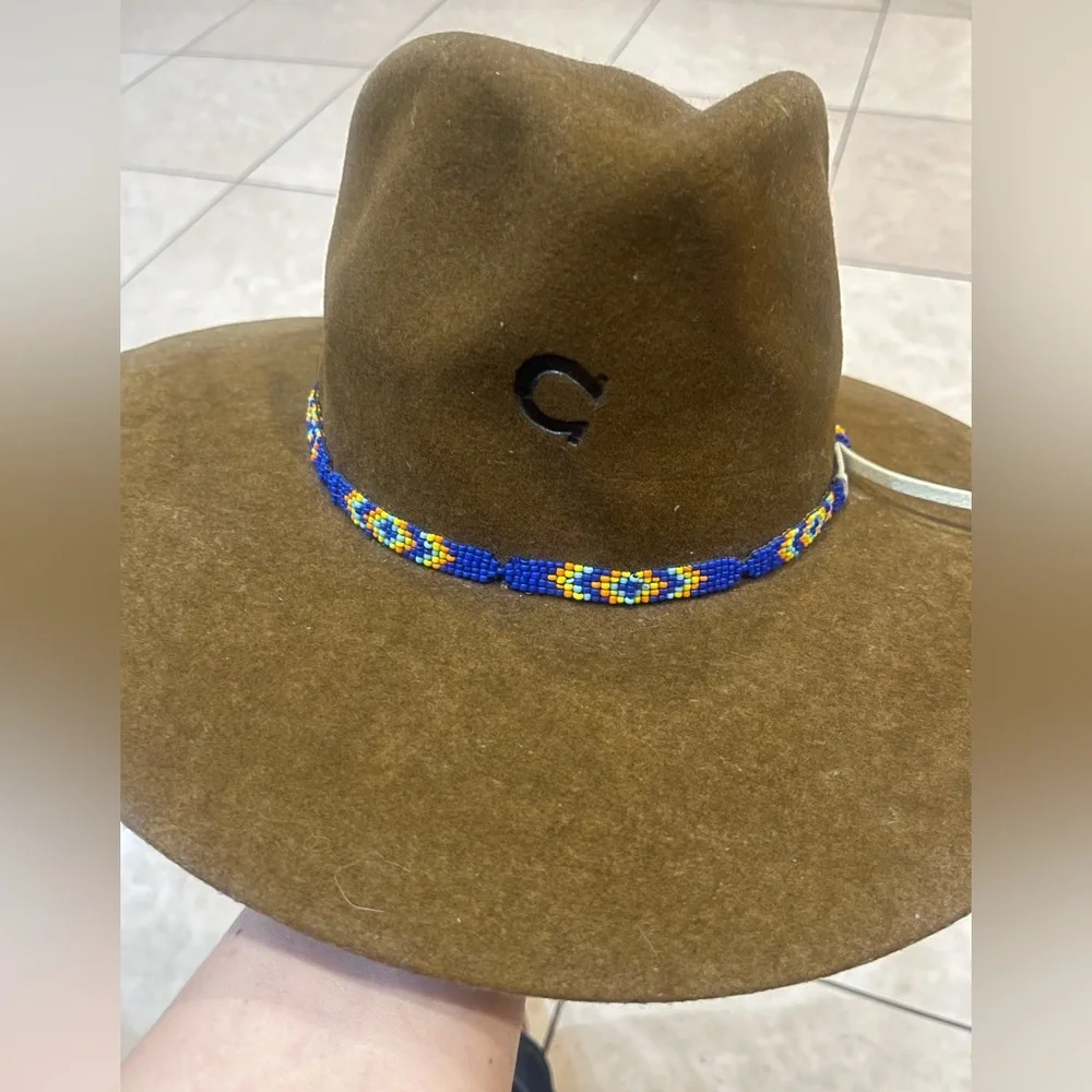 Charlie 1 Horse -Classic Brown Felt Western Fedora with Beaded Band - Picture 6 of 7